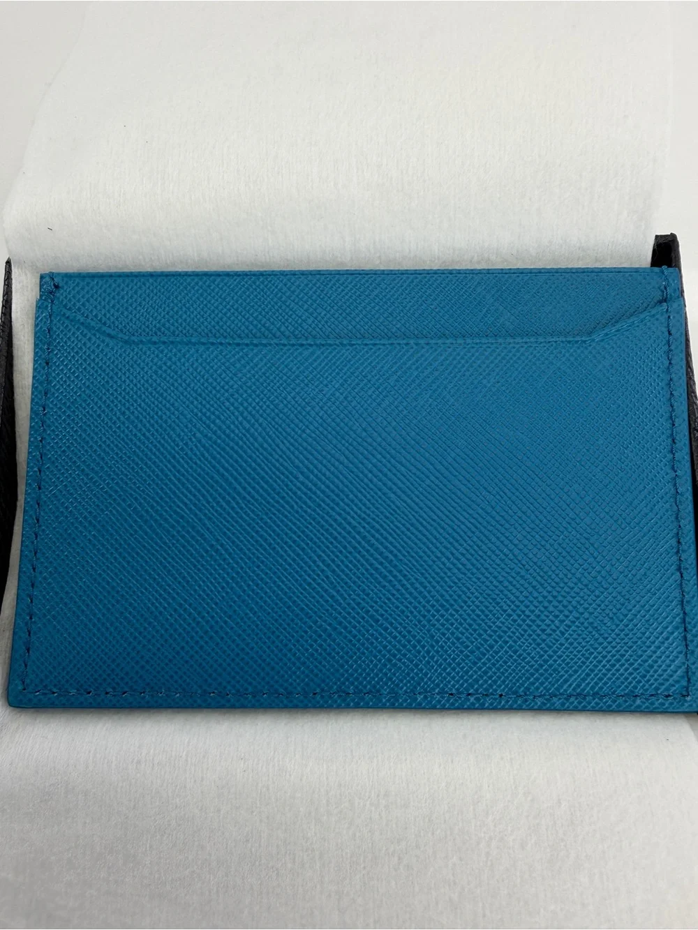 PRADA Saffiano Leather Cardholder in Blue